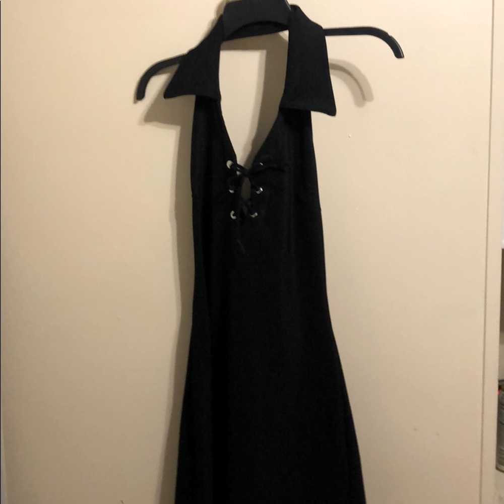 Halter black dress A